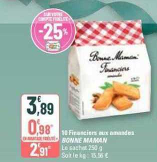 10 financiers aux amandes bonne maman