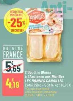 2 boudins blancs à l'ancienne aux morilles les bonnes canailles