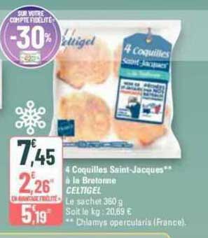4 coquilles saint-jacques à la bretonne celtigel