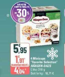 4 minicups "favorite selection" häagen-dazs