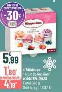 4 minicups "fruit collection" häagen-dazs