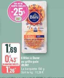 6 blini à dorer au grille-pain blini