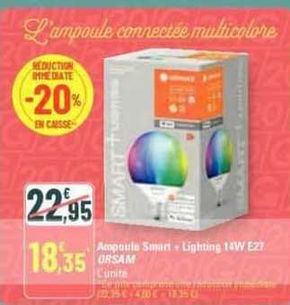 ampoules smart + lighting 14w e27 orsam