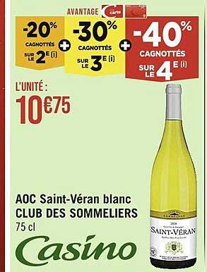 aoc saint-véran blanc club des sommeliers