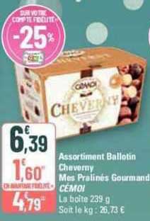 assortiment ballotin cheverny mes pralinés gourmand cémoi