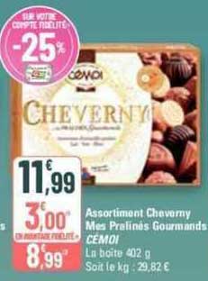 assortiment cheverny mes pralinés gourmands cémoi