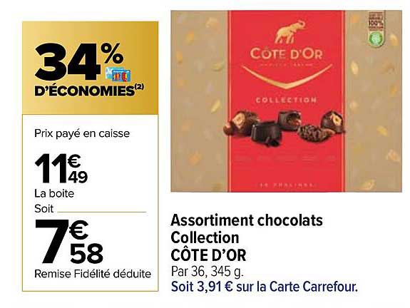 Assortiment Chocolats Collection Côte D'or