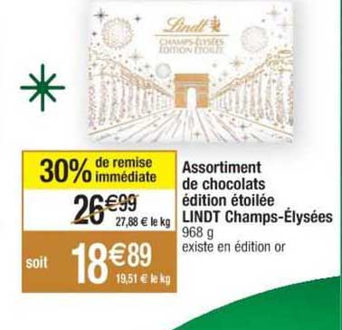 assortiment de chocolats édition étoilée lindt étoilée lindt champs-élysées