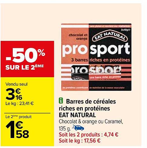 barres de céréales riches en protéines eat natural