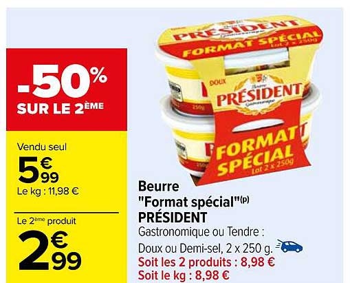 Beurre "format Spécial" Président