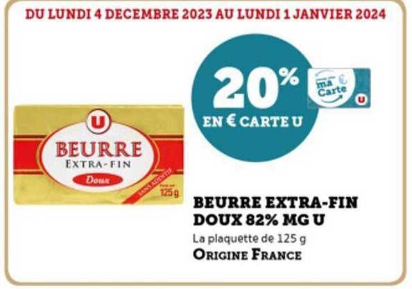 beurre extra-fin doux 82% mg u