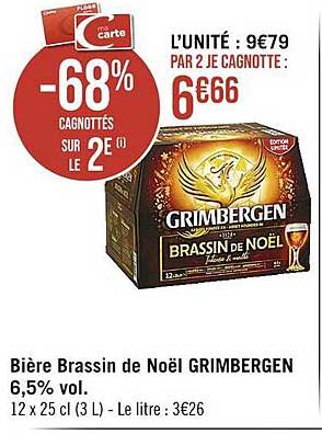 bière brassin de noël grimbergen 6,5% vol.
