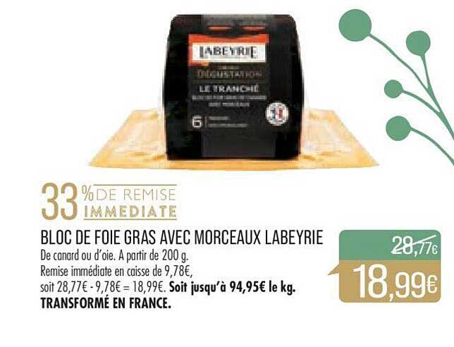Bloc De Foie Gras Avec Morceaux Labeyrie
