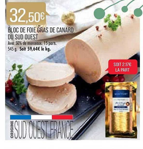 bloc de foie gras de canard du sud ouest