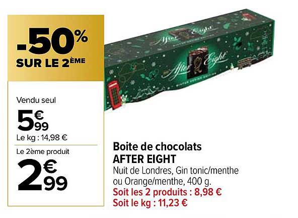 boîte de chocolats after eight