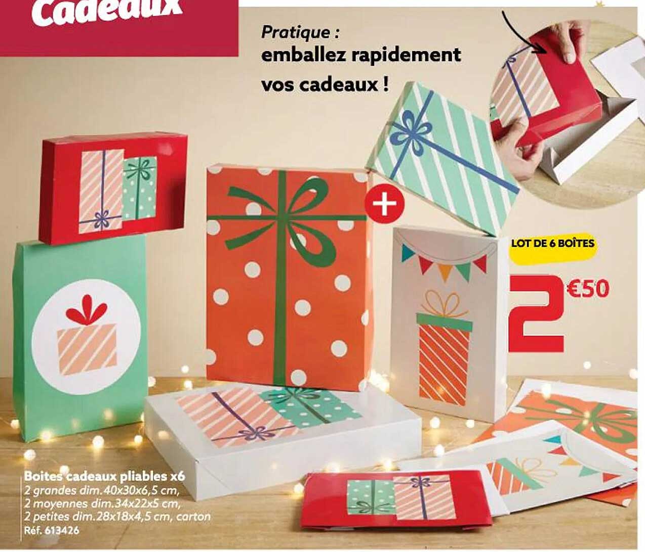boîtes cadeaux pliables x 6