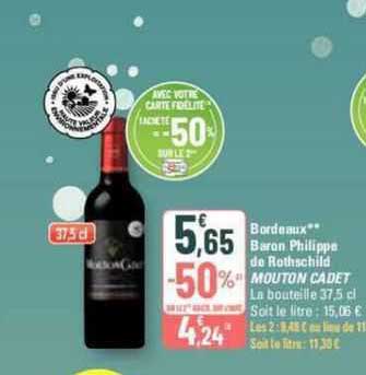 bordeaux baron philippe de rothschild mouton cadet