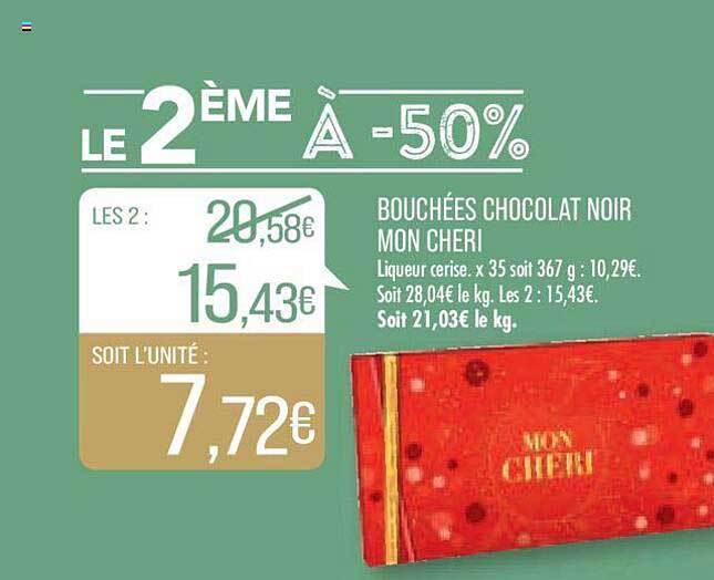 bouchées chocolat noir mon chéri