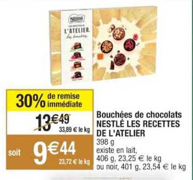 bouchées de chocolats nestlé les recettes de l'atelier