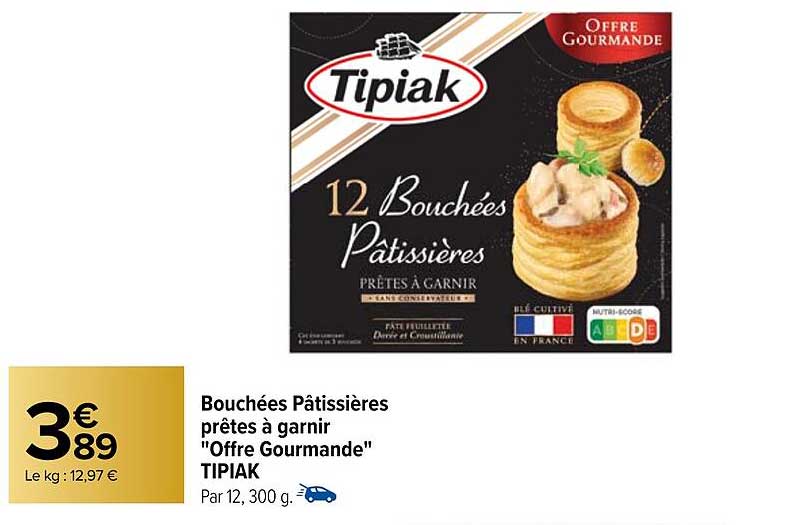 bouchées pâtissières prêtes à garnir "offre gourmande" tipiak