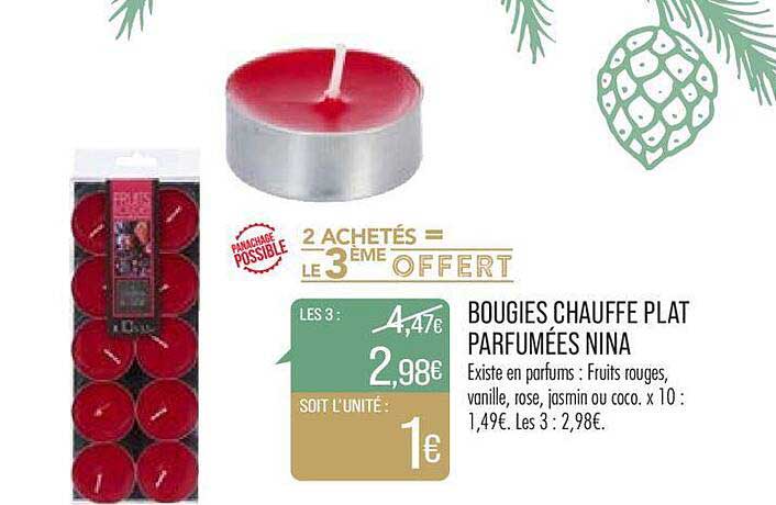 bougies chauffe plat parfumées nina
