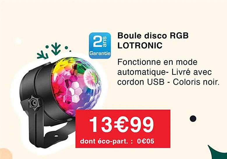 boule disco rgb lotronic