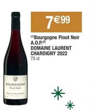 bourgogne pinot noir a.o.p domaine laurent chardigny 2022
