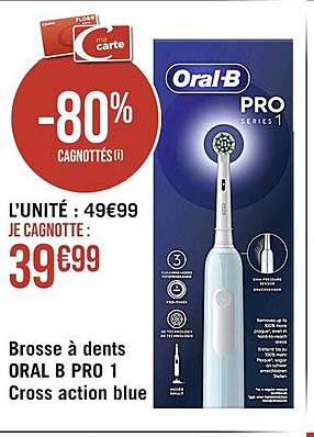 brosse à dents oral b pro 1 cross action blue