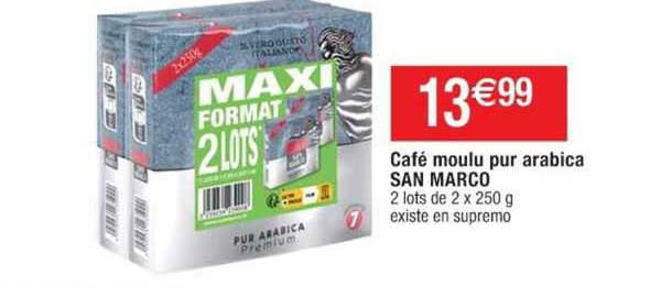 café moulu pur arabica san marco