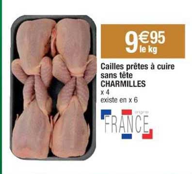 cailles prêtes à cuire sans tête charmilles