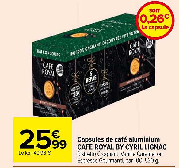 capsules de café aluminium café royal by cyril lignac