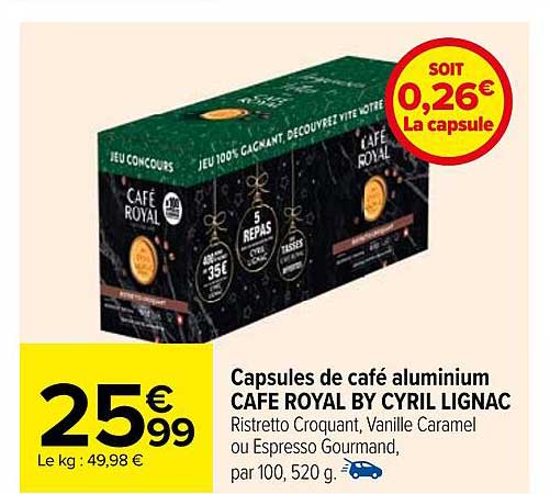 capsules de café aluminium café royal by cyril lignac