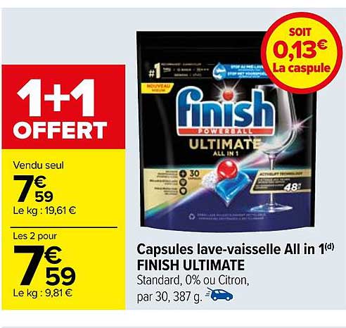 capsules lave-vaisselle all in 1 finish ultimate