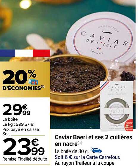 caviar baeri et ses 2 cuillères en nacre