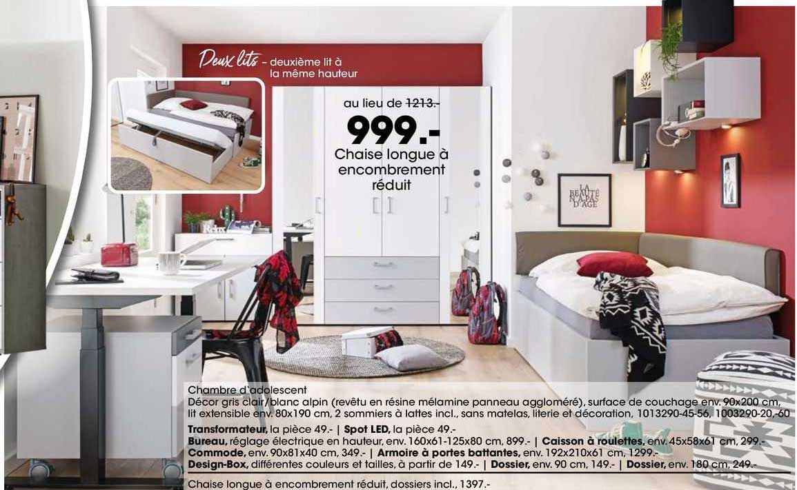 chaise longue à encombrement réduit