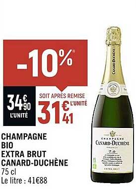 champagne bio extra brut canard-duchène