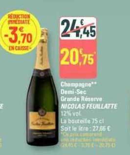 champagne demi-sec grande réserve nicolas feuillatte