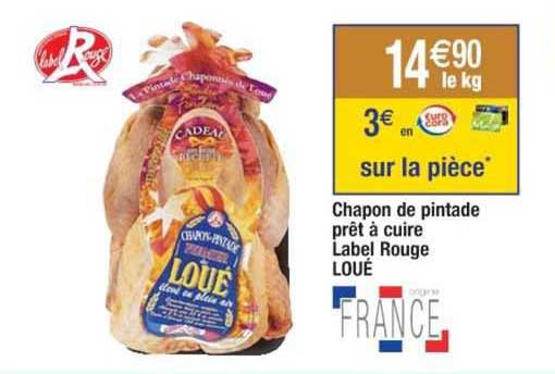 Chapon De Pintade Prêt à Cuire Label Rouge Loué