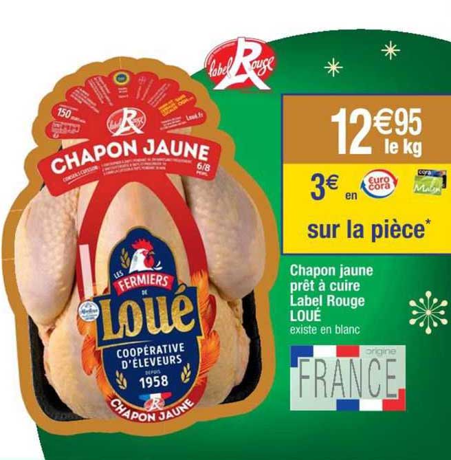 chapon jaune prêt à cuire label rouge loué