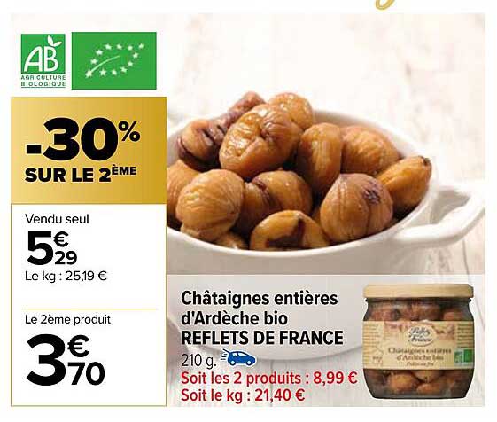 Châtaignes Entières D'ardèche Bio Reflets De France