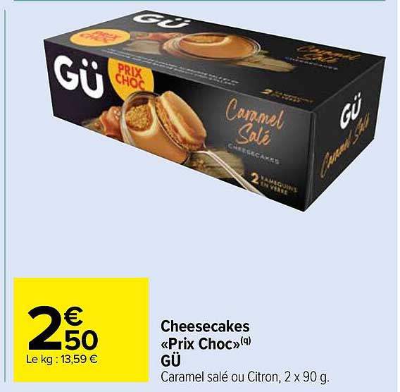 Cheesecakes «prix Choc» Gü