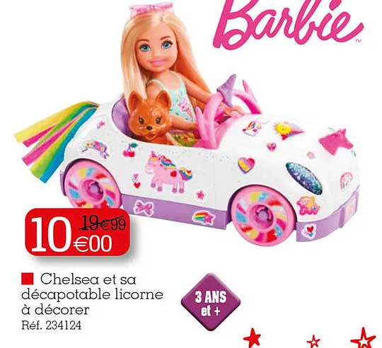 Chelsea Et Sa Décapotable Licorne à Décorer