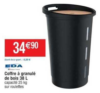 Coffre à Granulé De Bois 38 L Eda