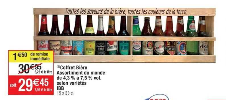 coffret bière assortiment du monde de 4,3% à 7,5% vol. selon variétés ibb