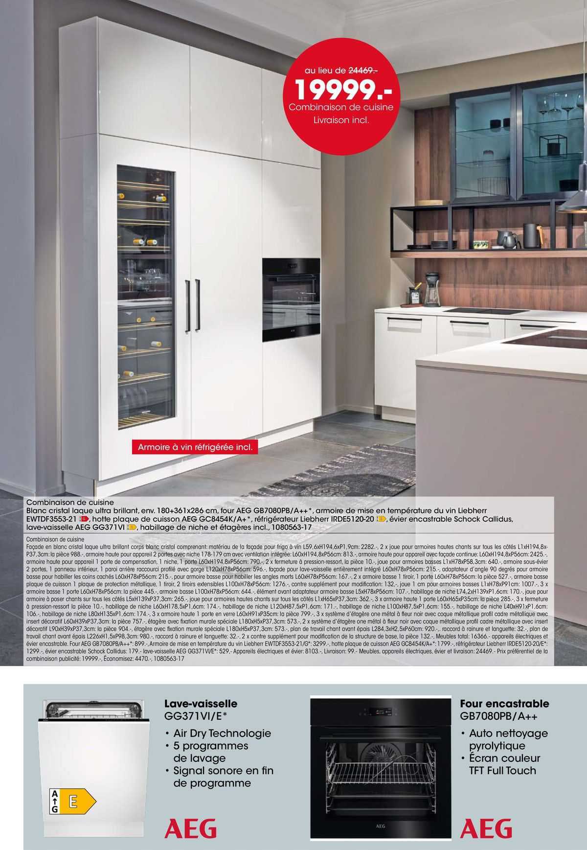 combinaison de cuisine, lave-vaisselle aeg, four encastrable aeg