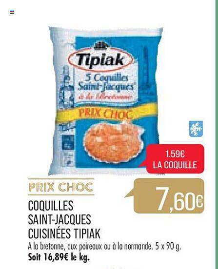coquilles saint-jacques cuisinées tipiak