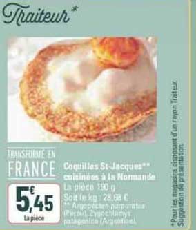 coquilles st-jacques cuisinées à la normande