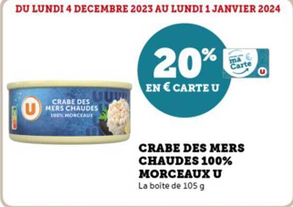 crabe des mers chaudes 100% morceaux u
