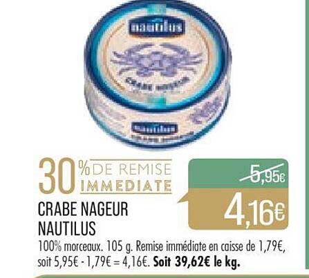crabe nageur nautilus