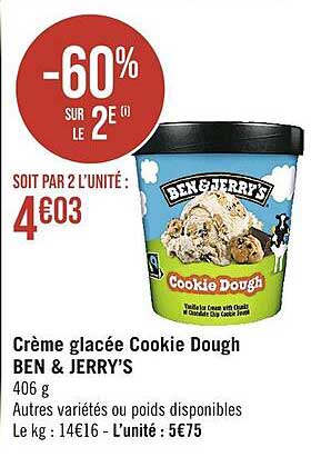 crème glacée cookie dough ben & jerry's